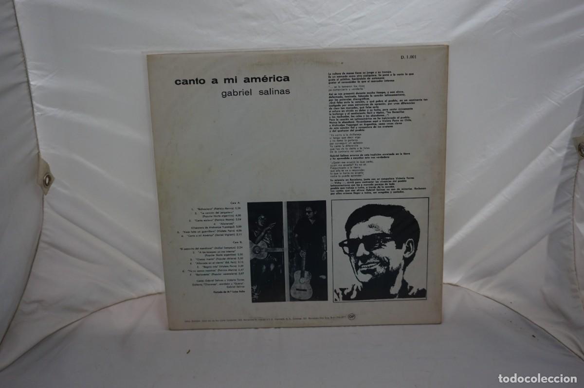 Discos de vinilo: LP - GABRIEL SALINAS - CANTO A MI AMERICA - Foto 3
