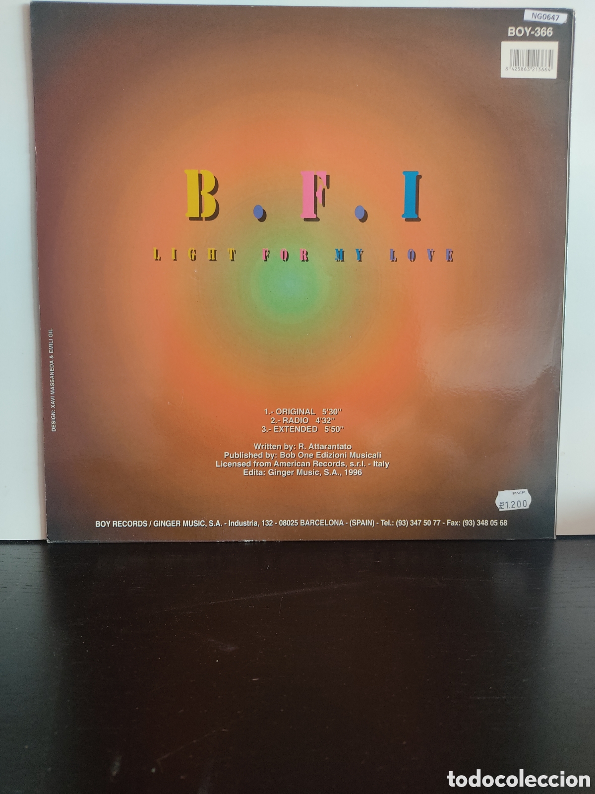 Discos de vinilo: B.F.I. &lrm;&ndash; Light For My Love - Foto 2