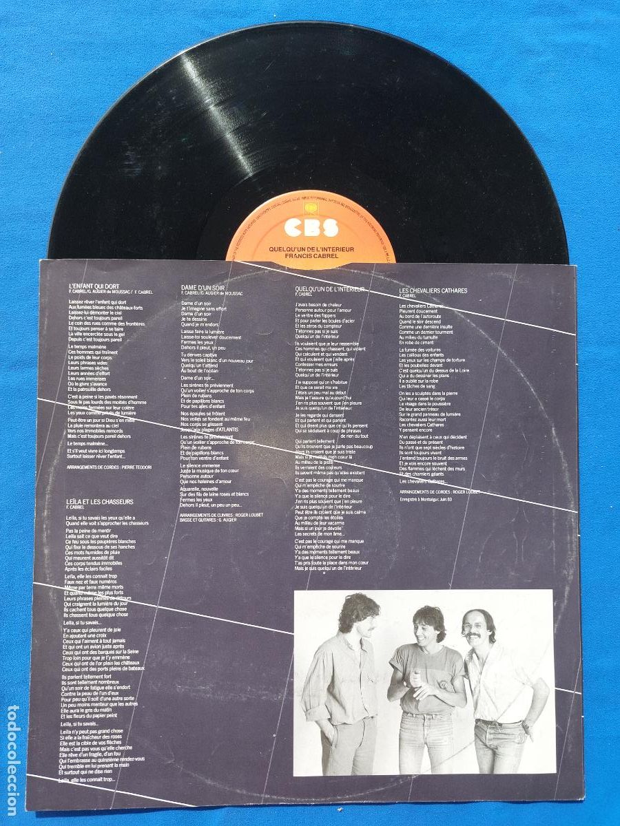 Discos de vinilo: FRANCIS CABREL - QUELQUUN DE LINTERIEUR - Foto 3