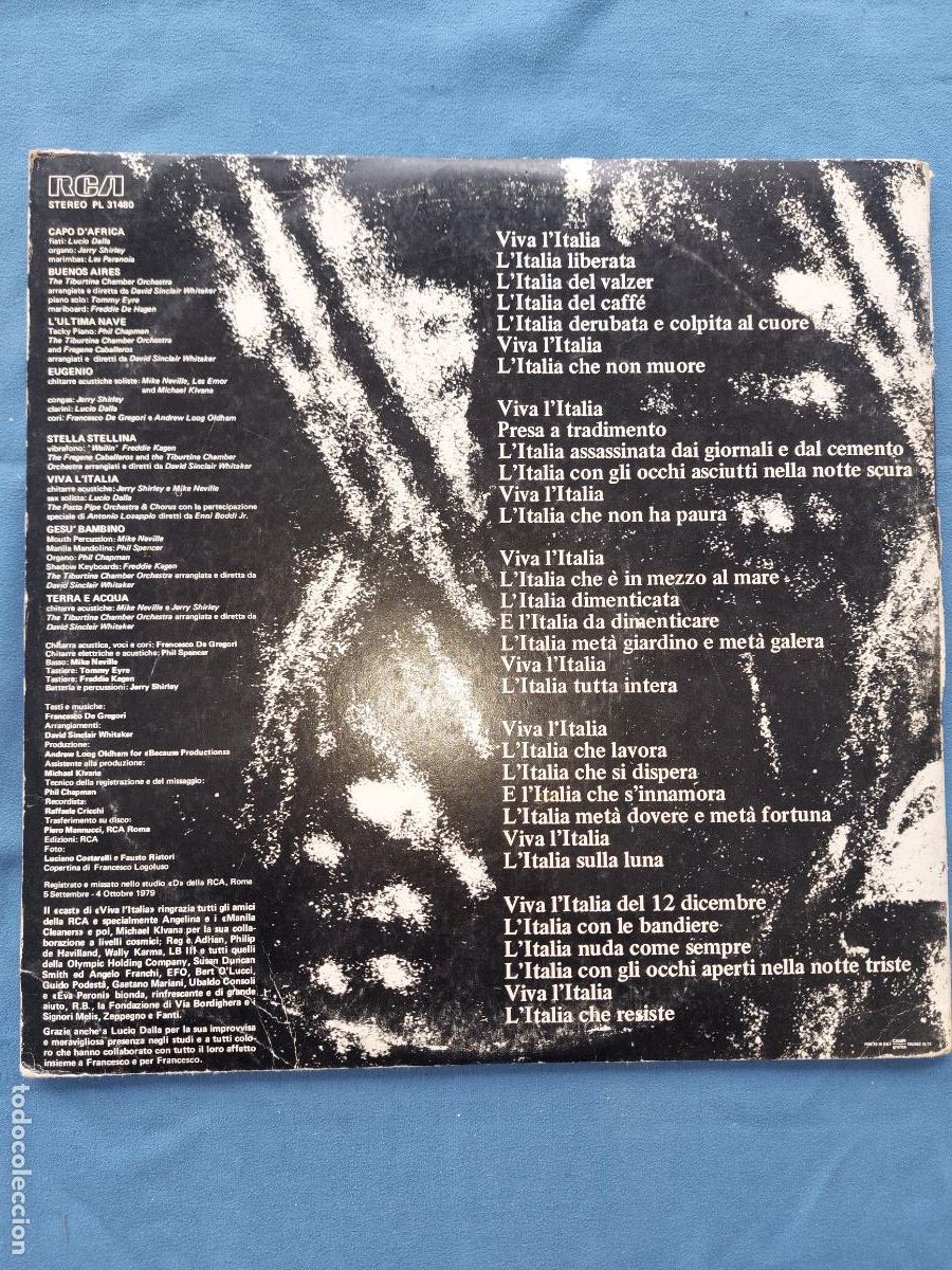 Discos de vinilo: FRANCESCO DE GREGORI - VIVA L`ITALIA - Foto 3