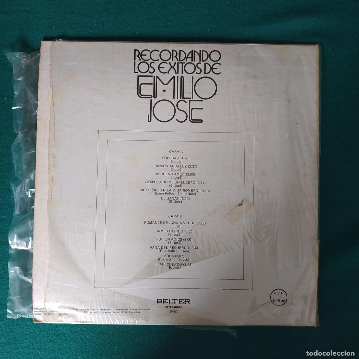 Discos de vinilo: Emilio Jos&eacute; &ndash; Recordando Los Exitos De Emilio Jos&eacute; - Foto 2