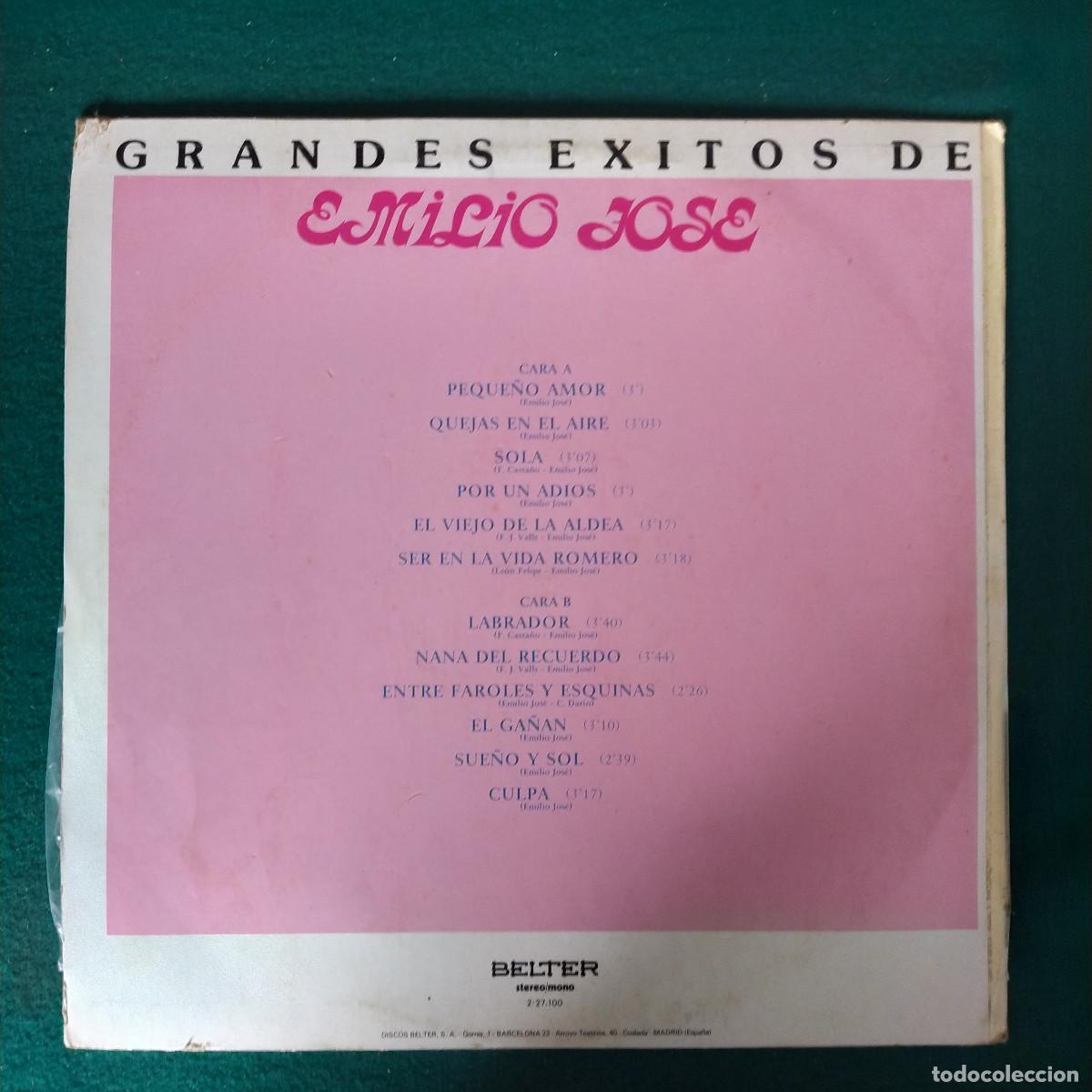 Discos de vinilo: EMILIO JOSE - GRANDES EXITOS - Foto 2