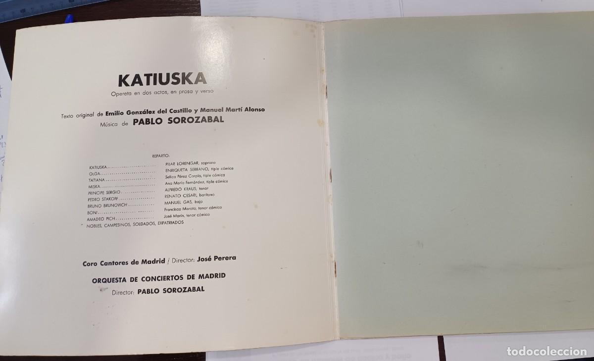 Discos de vinilo: KATIUSKA ( PABLO SOROZABAL). PILAR LORENGAR, SERRANO, KRAUS - Foto 3