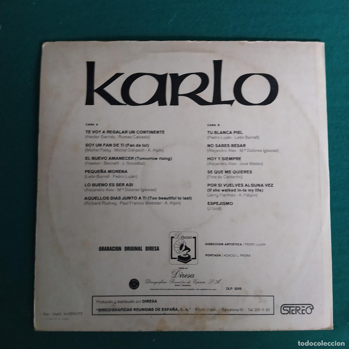 Discos de vinilo: Karlo &ndash; Te Voy A Regalar Un Continente - Foto 2