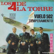 Discos de vinilo: LOS 4 DE LA TORRE,TEMPERAMENTO SINGLE DEL 66