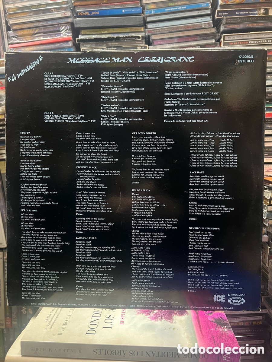 Discos de vinilo: Message man Eddy Grant El mensajero - Foto 2