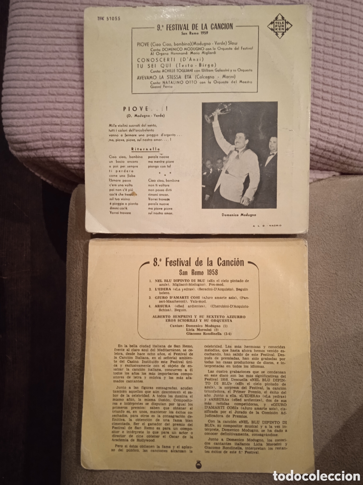Discos de vinilo: EPs San Remo 58 y 59 - Foto 2