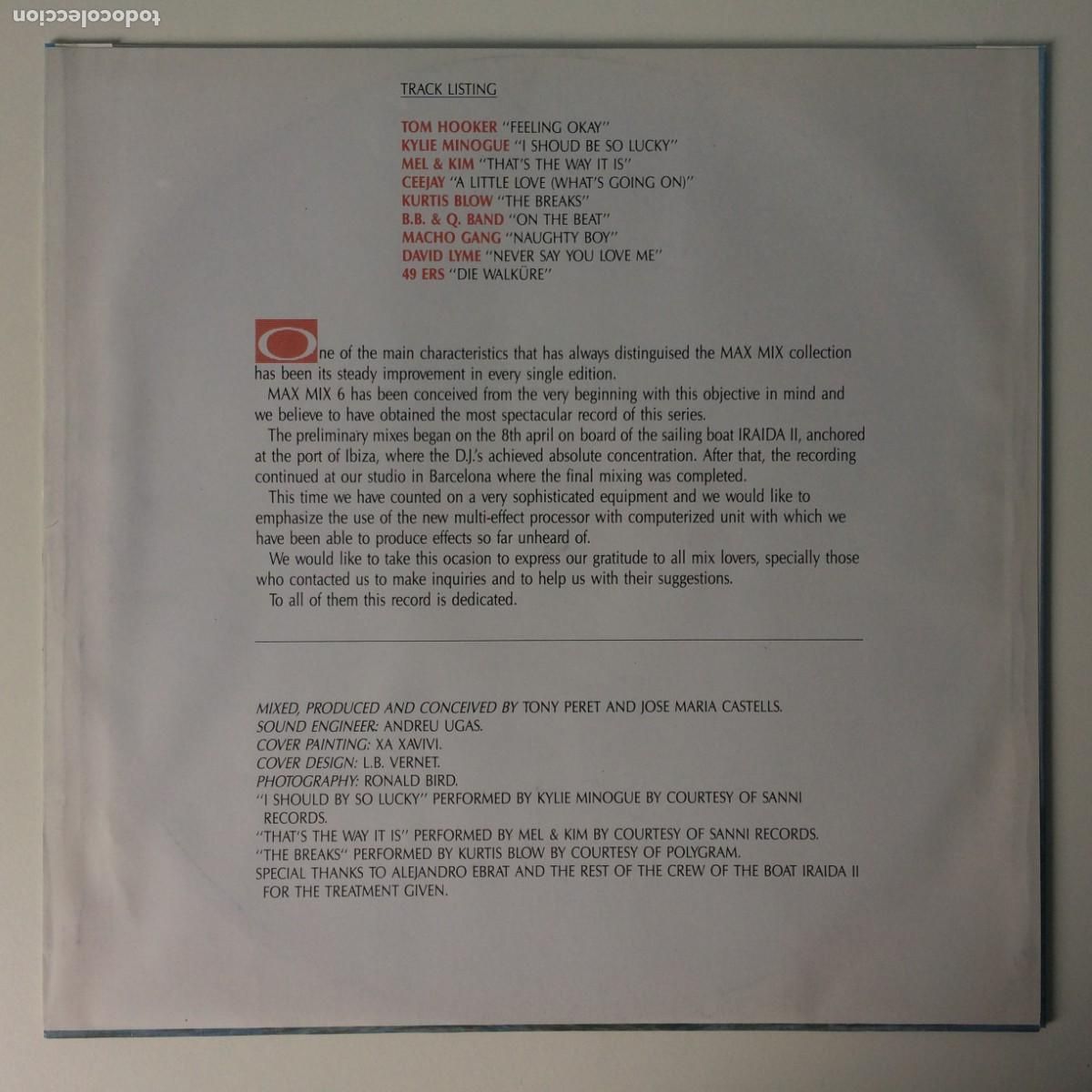 Discos de vinilo: Various &lrm;&ndash; Max Mix 6 , Spain 1988 Max Music - Foto 4