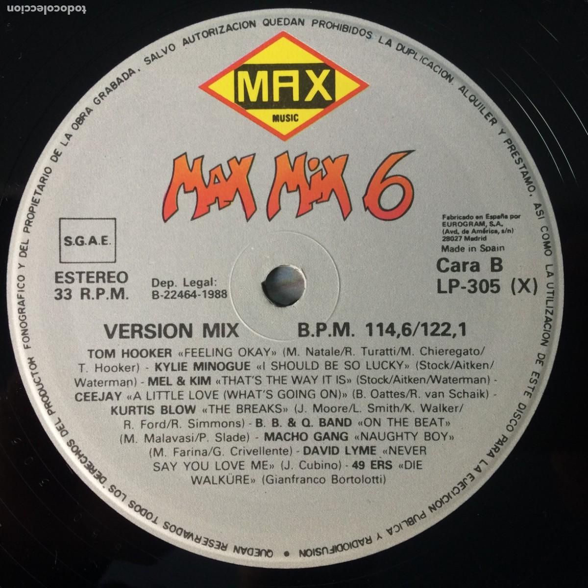 Discos de vinilo: Various &lrm;&ndash; Max Mix 6 , Spain 1988 Max Music - Foto 6