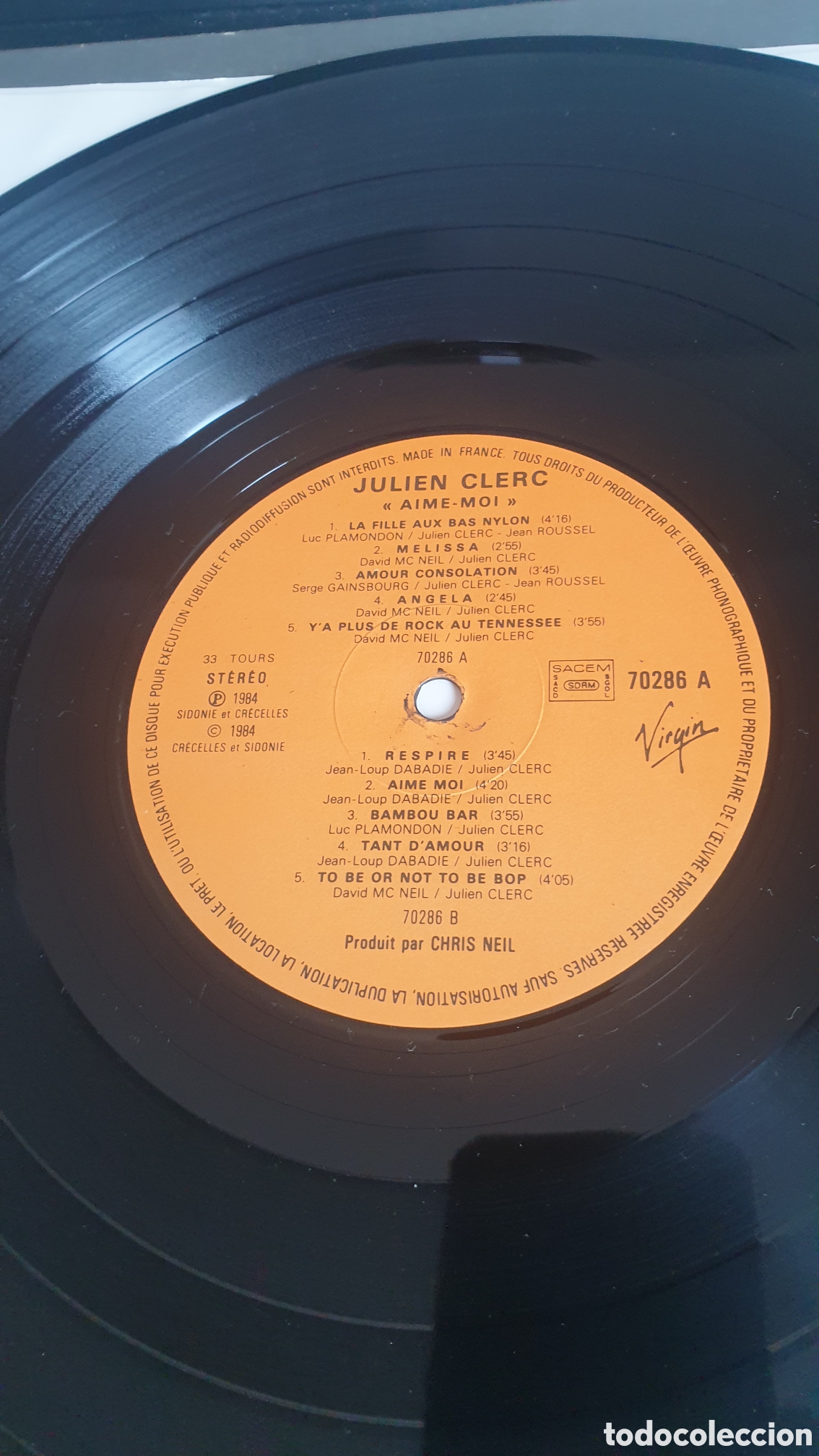 Discos de vinilo: Julien Clerc - Aime moi - Foto 3