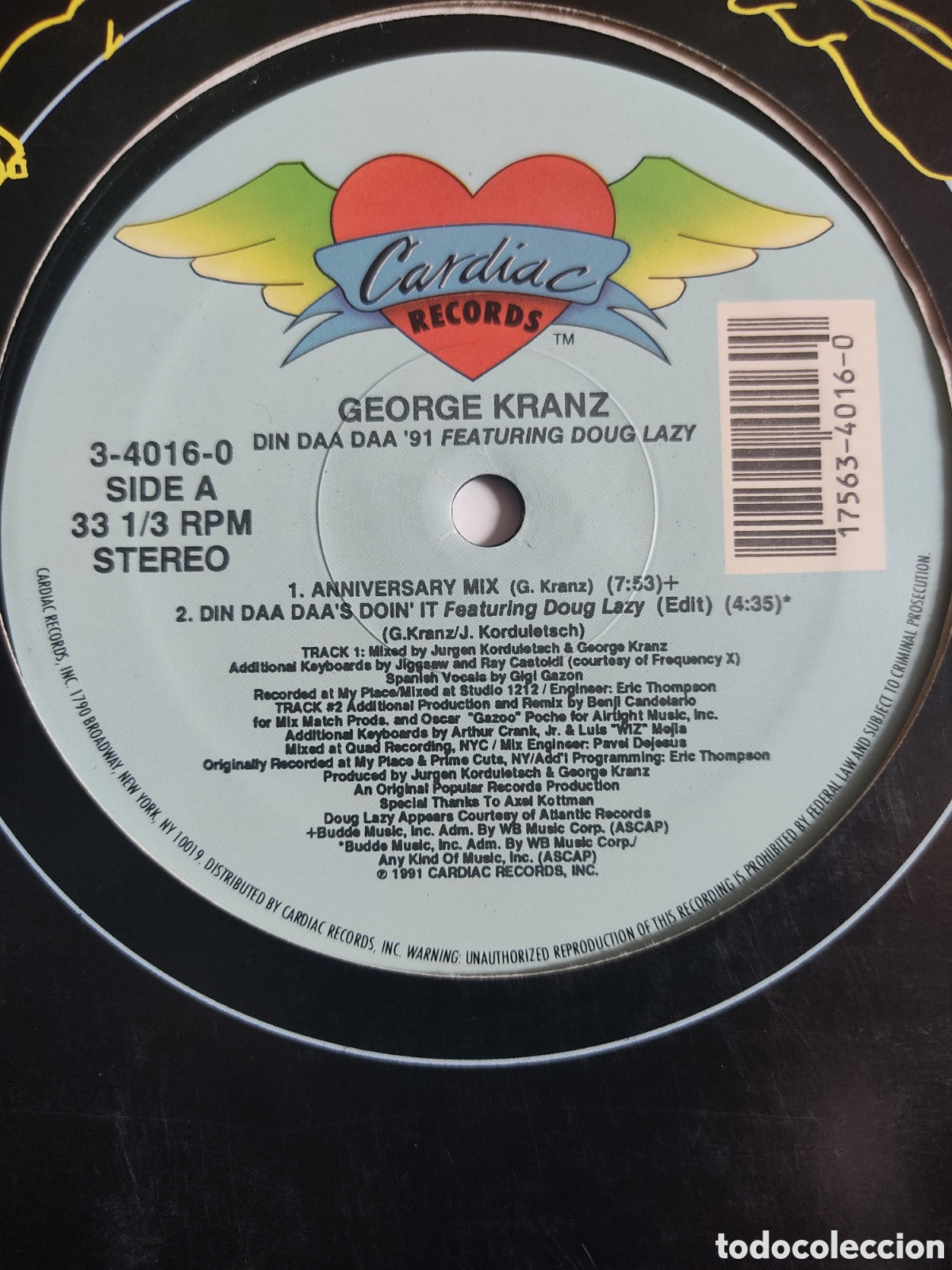 Discos de vinilo: George Kranz Featuring Doug Lazy &lrm;&ndash; Din Daa Daa 91 - Foto 2