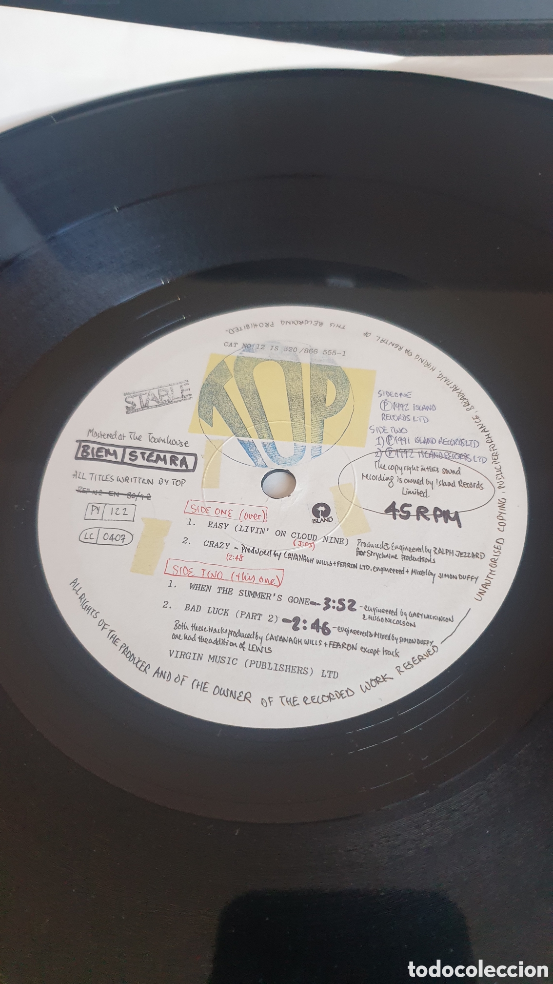 Discos de vinilo: Top - Easy (Livin on cloud nine) - Foto 3