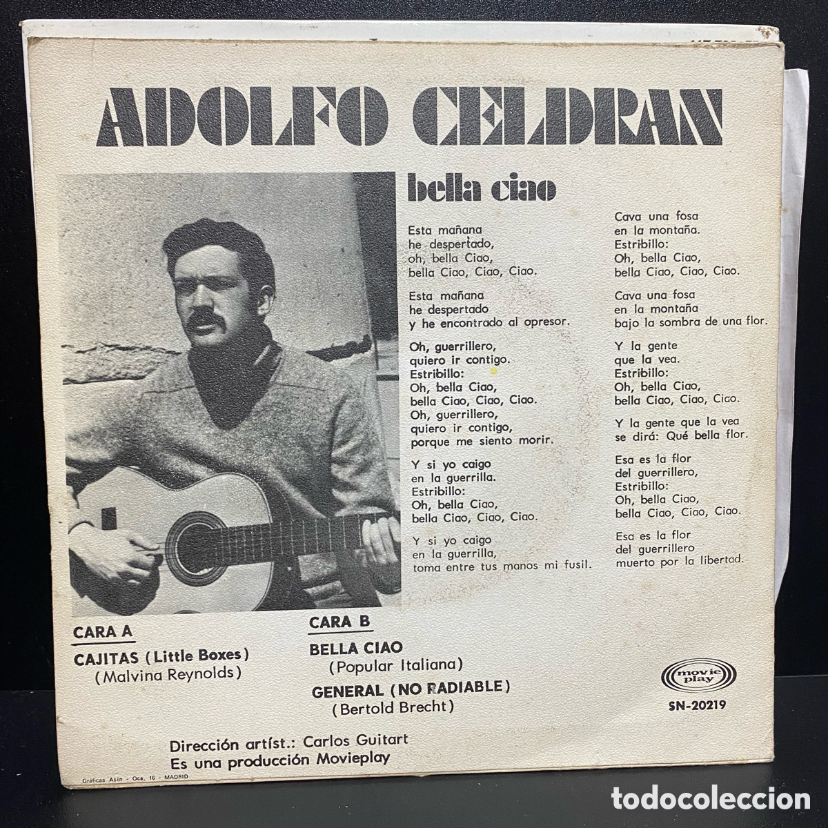 Discos de vinilo: Adolfo Celdran - Cajitas / Bella Ciao / General (7&rdquo;) - Foto 2