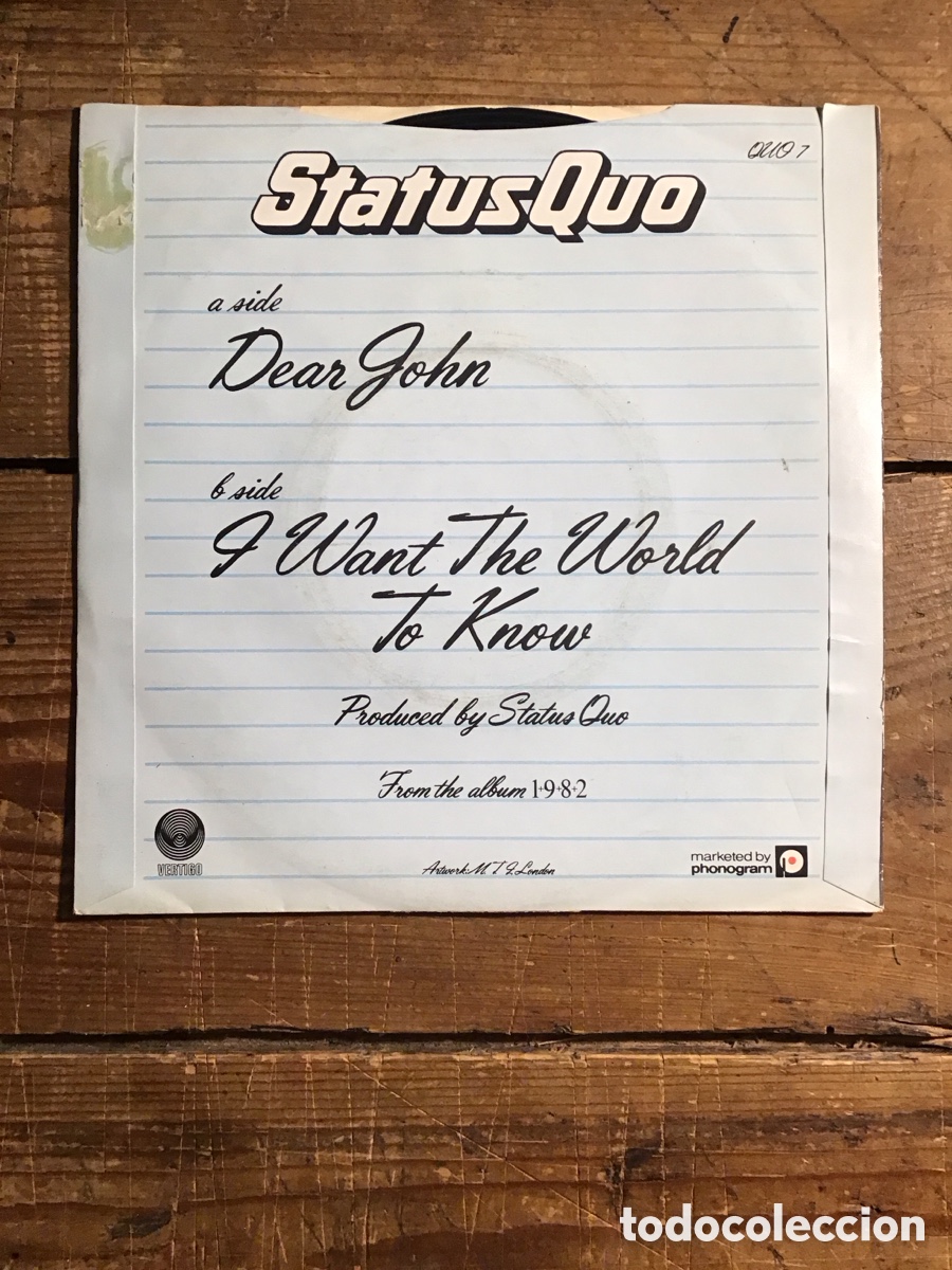 Discos de vinilo: Status Quo Dear John - Foto 2