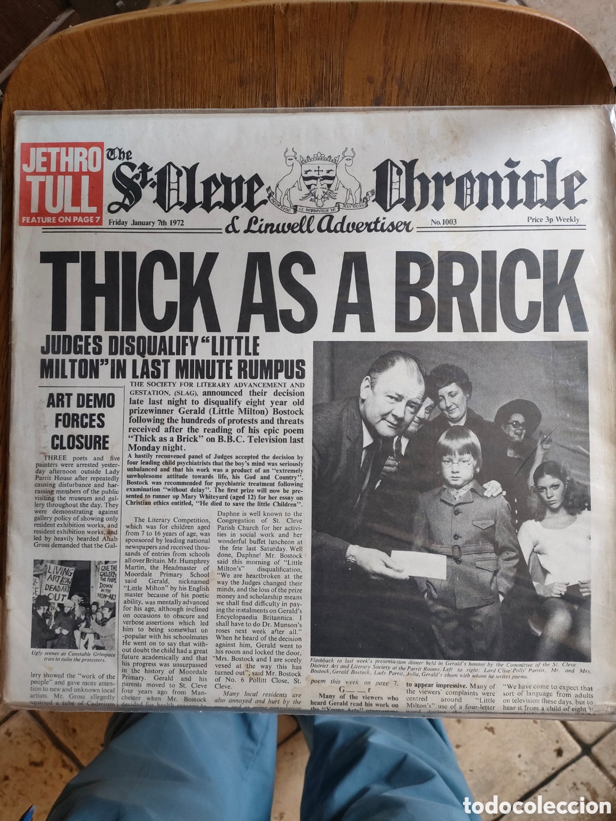 Discos de vinilo: Jethro Tull - Thick As A Brick - 1976 - Spain - Prog Rock - Foto 1