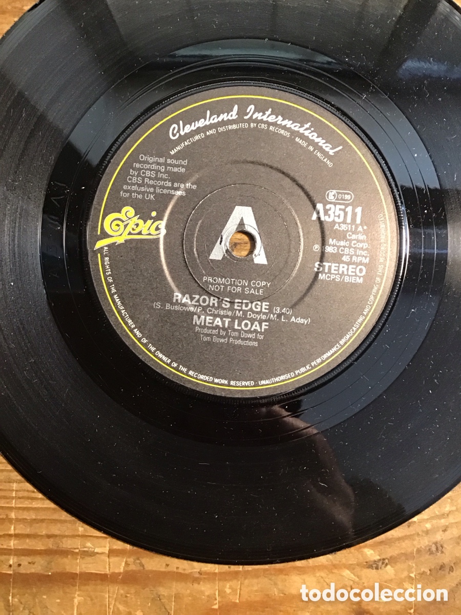 Discos de vinilo: MEATLOAF razor&rsquo;s edge promo ingles - Foto 3