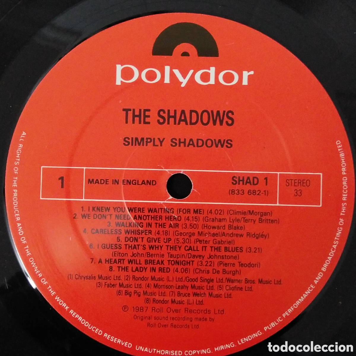 Discos de vinilo: SHADOWS - SIMPLY ... SHADOWS - LP - 1987 - Foto 3