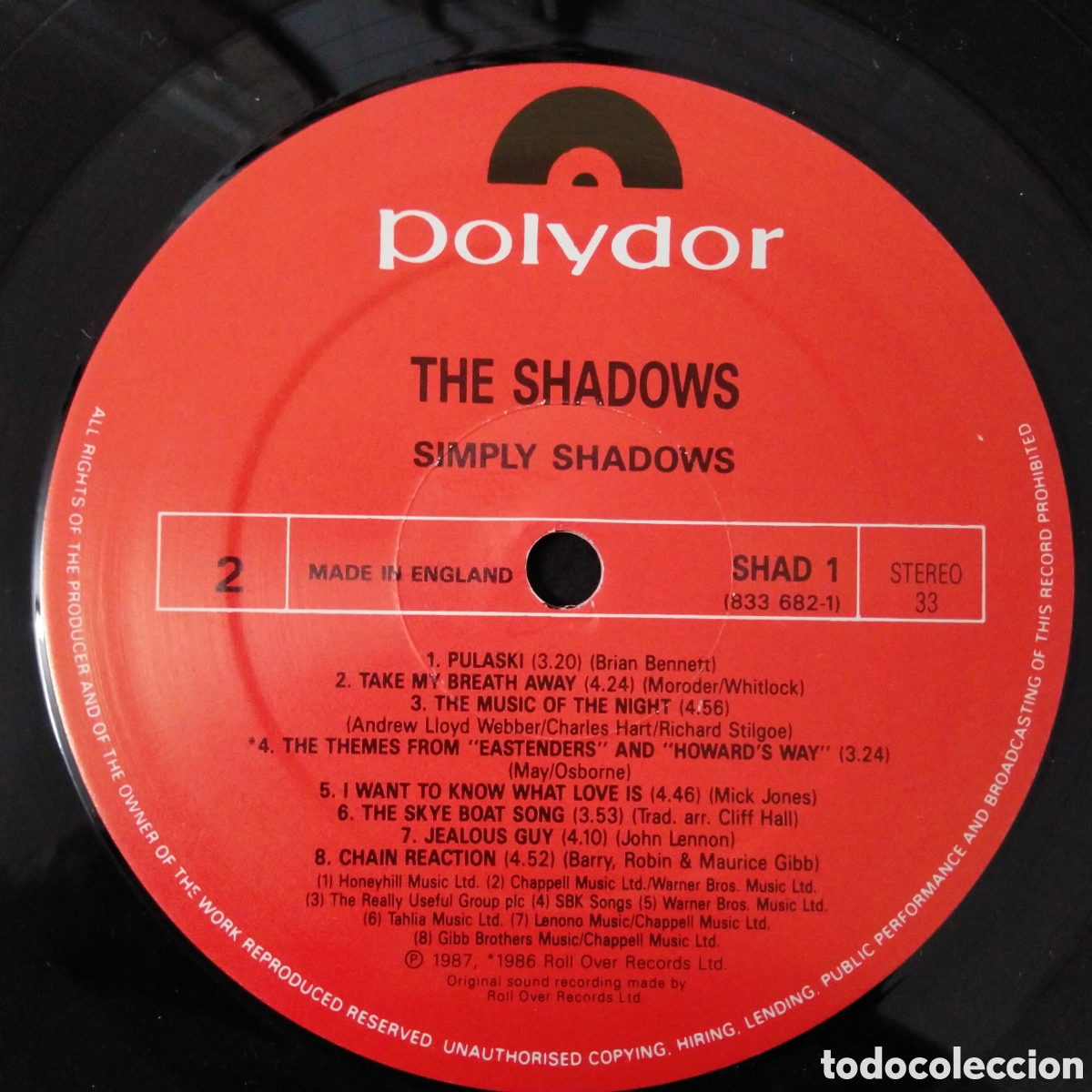 Discos de vinilo: SHADOWS - SIMPLY ... SHADOWS - LP - 1987 - Foto 4