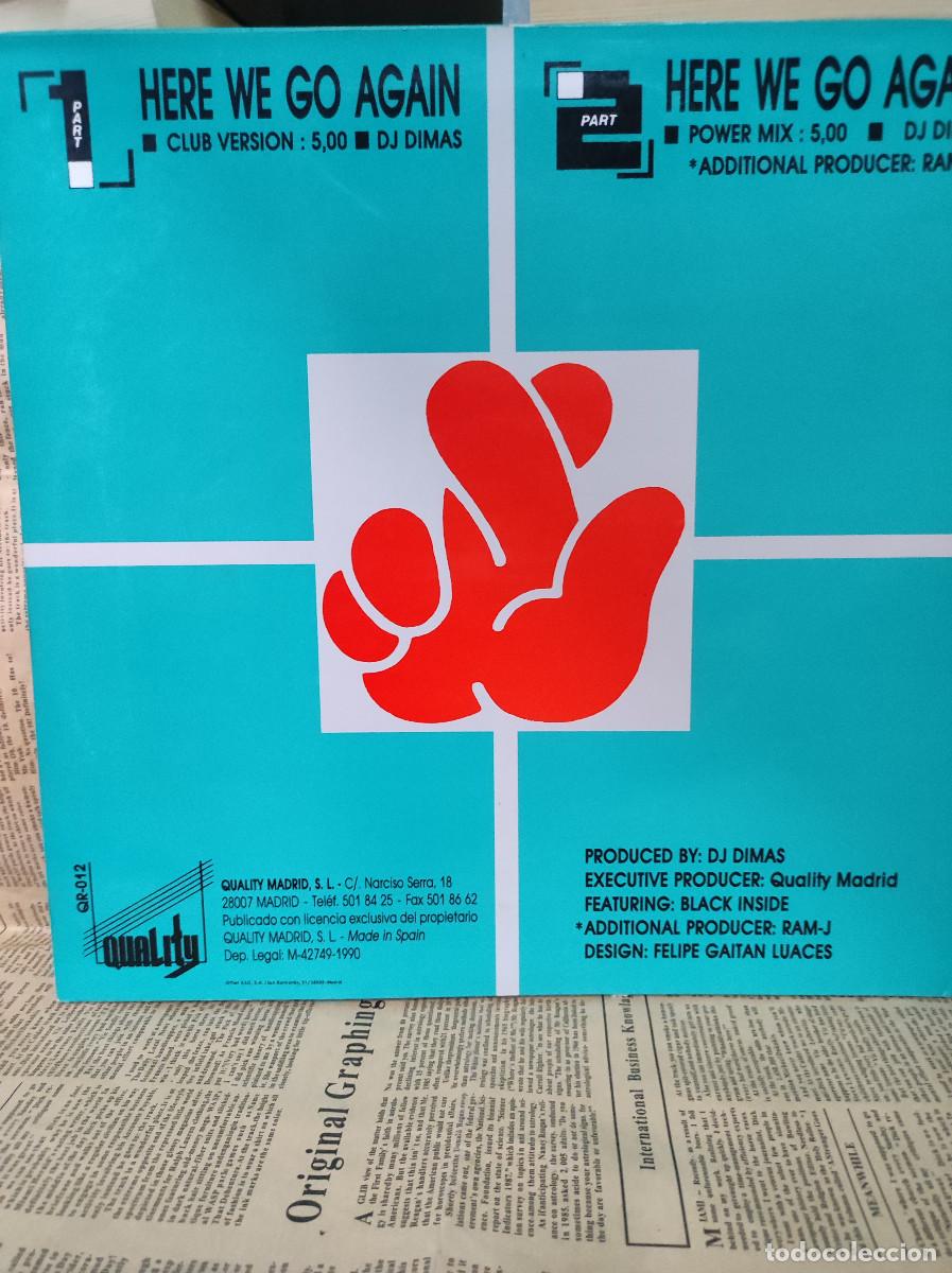 Discos de vinilo: DJ Dimas Featuring Black Inside &ndash; Here We Go Again - Foto 2