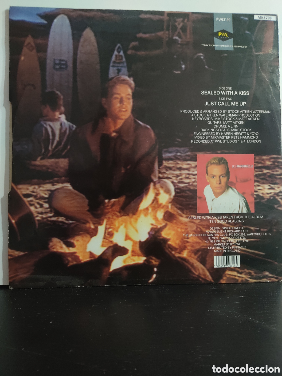 Discos de vinilo: Jason Donovan &lrm;&ndash; Sealed With A Kiss - Foto 2