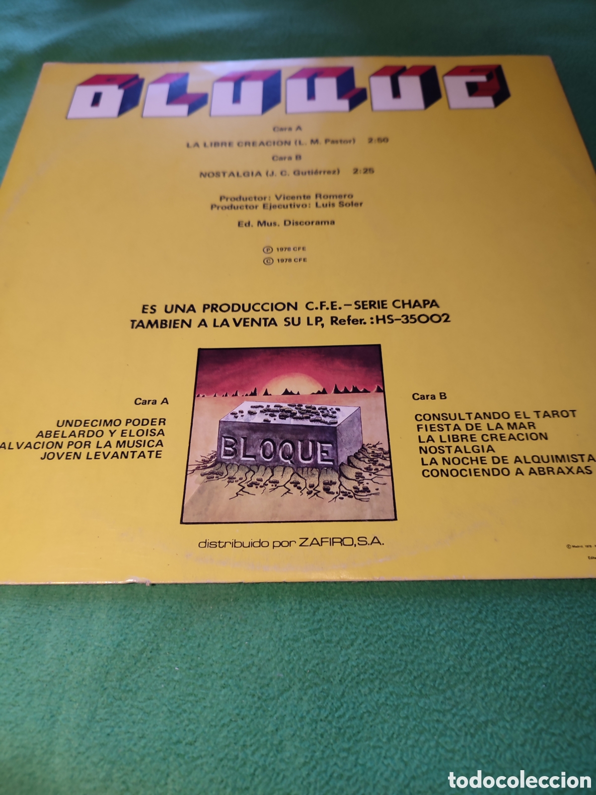 Discos de vinilo: Bloque - La libre creaci&oacute;n Maxi single - Foto 2