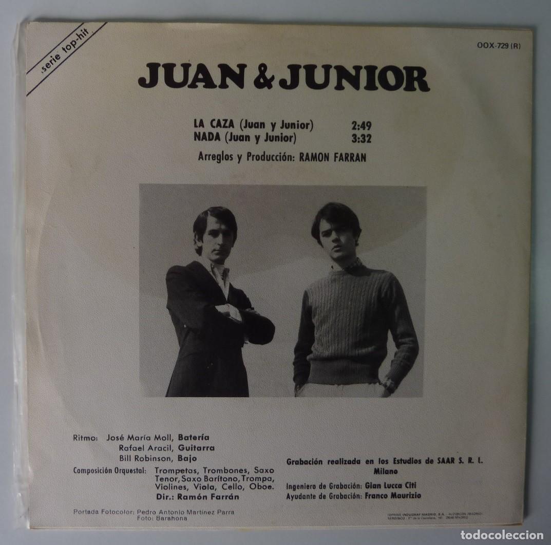 Discos de vinilo: JUAN & JUNIOR // LA CAZA // 1984 // SINGLE - Foto 2