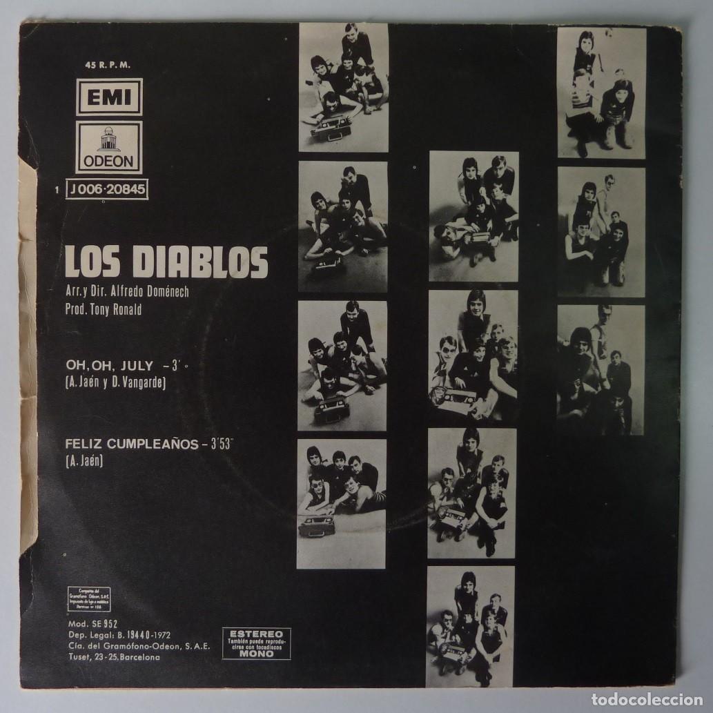 Discos de vinilo: LOS DIABLOS // OH, OH, JULY // 1972 // SINGLE - Foto 2