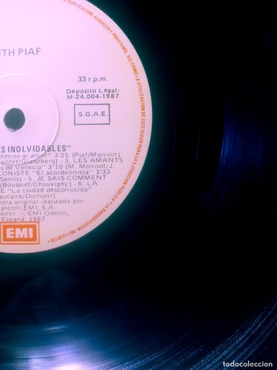 Discos de vinilo: EDITH PIAF-Canciones Inolvidables. - Foto 2