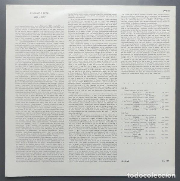 Discos de vinilo: Beniamino Gigli &ndash; Gigli - Foto 2