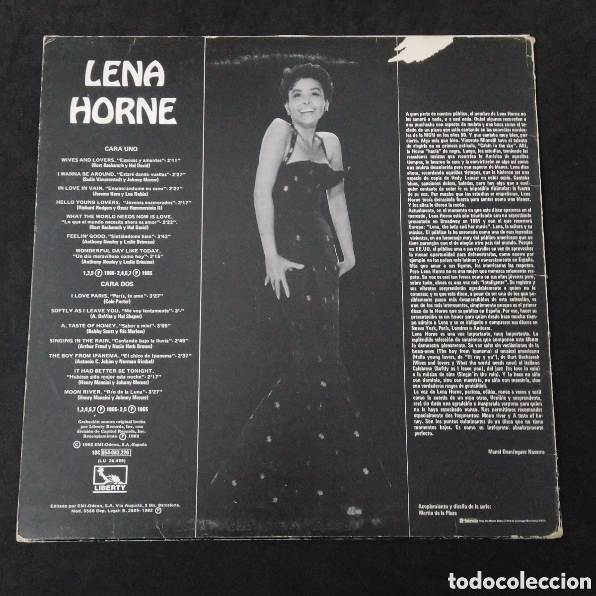 Discos de vinilo: LENA HORNE - CON PLUMAS - LP - 1982 - Foto 2
