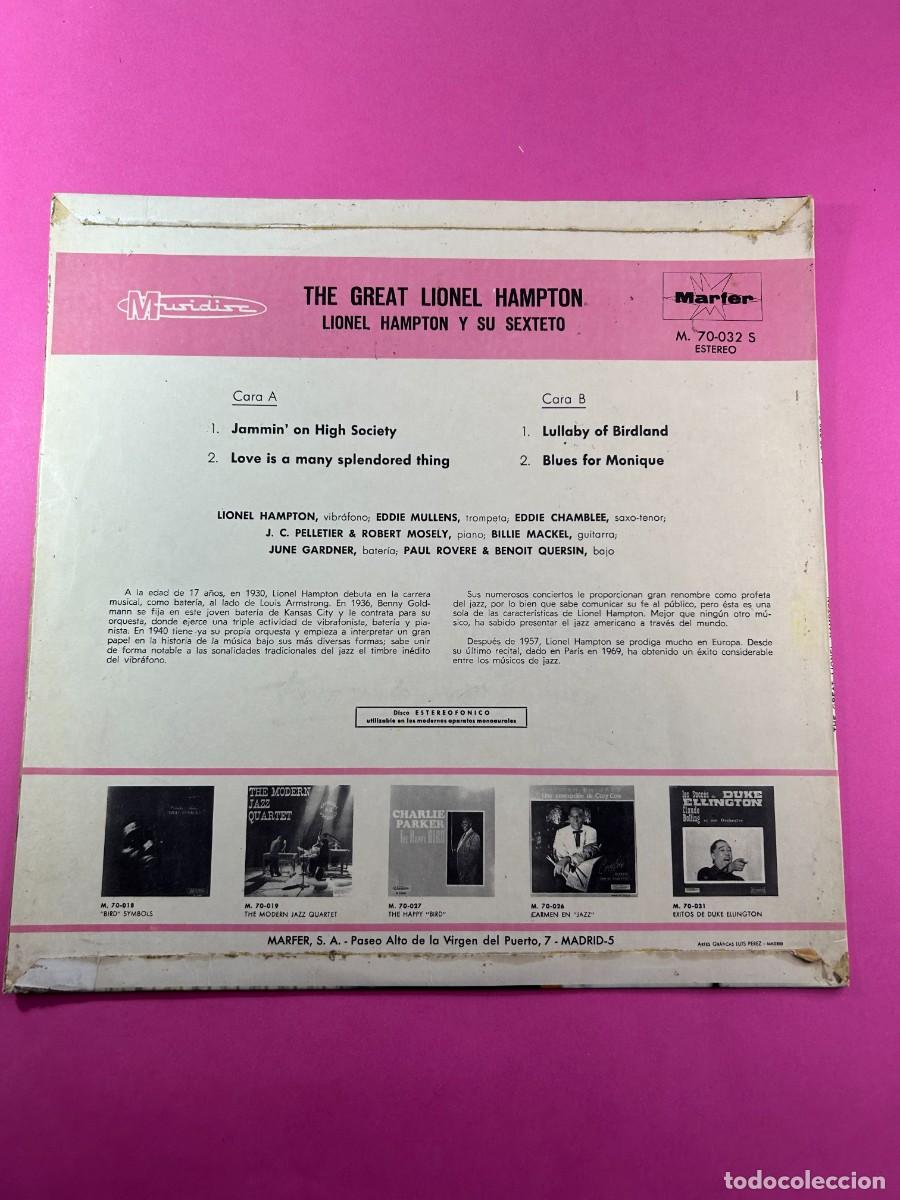 Discos de vinilo: LIONEL HAMPTON / THE GREAT - LP - Foto 2