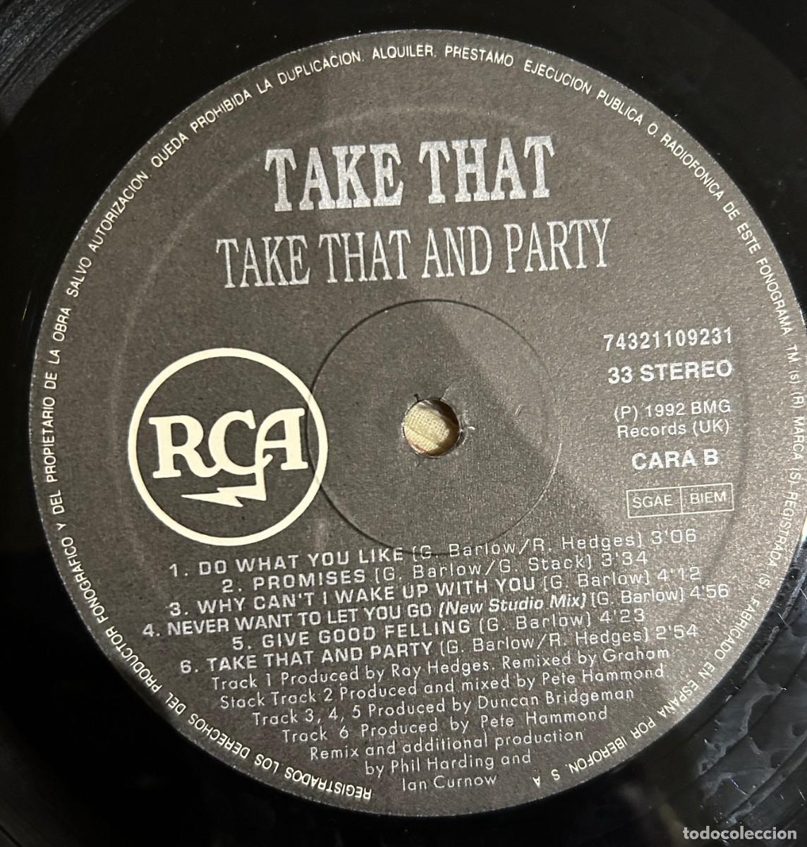 Discos de vinilo: Take That &lrm;&ndash; Take That & Party.VG/VG+. 1992. SPAIN - Foto 3