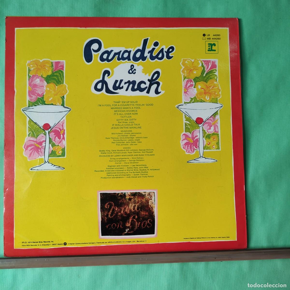 Discos de vinilo: RY CODER . PARADISE AND LUNCH ** LP VINILO * 1984 ** JUANI - Foto 2