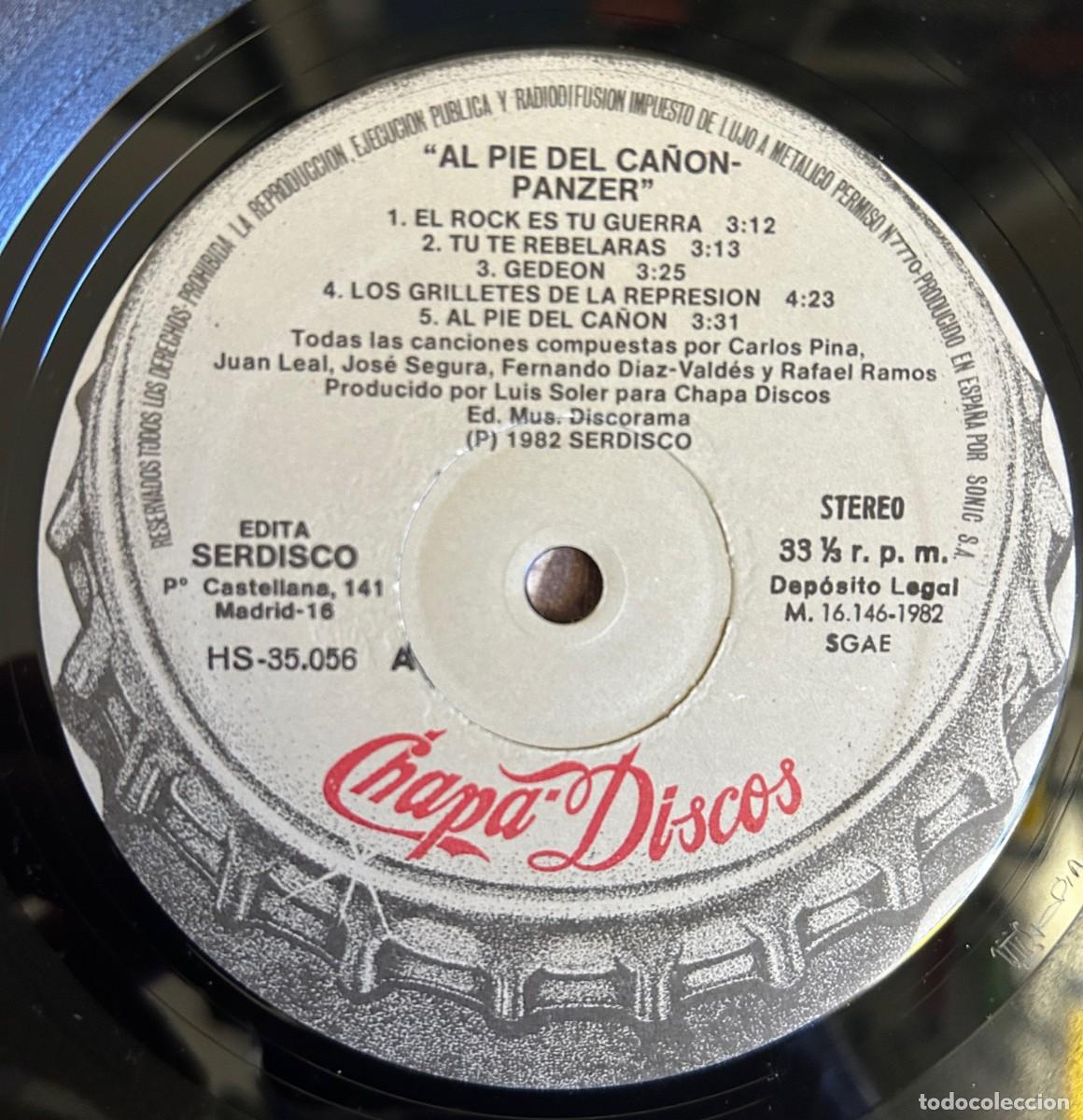 Discos de vinilo: Panzer (5) &lrm;&ndash; Al Pie Del Ca&ntilde;&oacute;n. VG +/ VG+. 1982. SPAIN - Foto 3