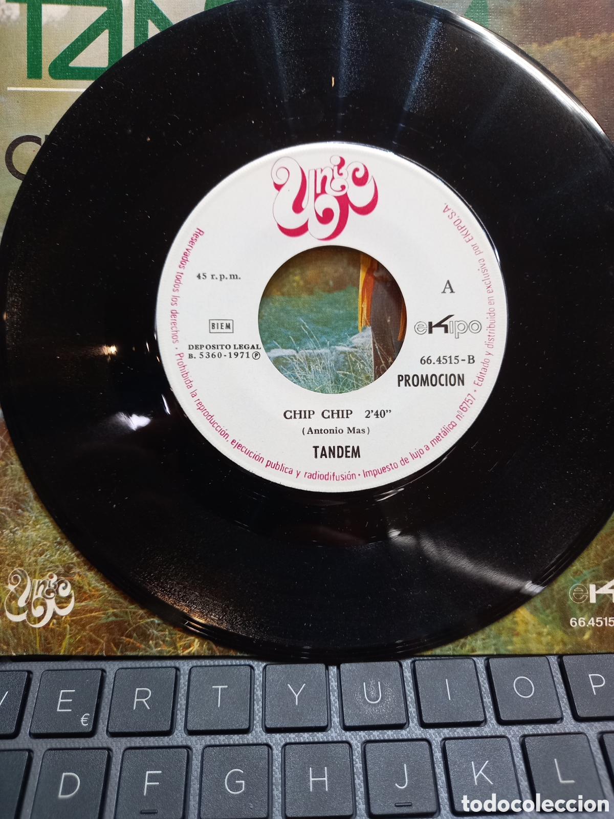 Discos de vinilo: TANDEM - CHIP CHIP / AQUEL JARDIN - SINGLE PROMO - Foto 2