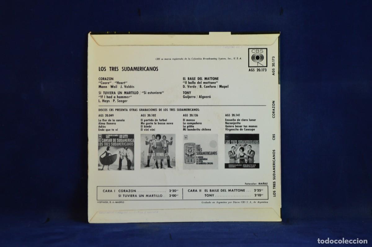 Discos de vinilo: LOS TRES SUDAMERICANOS - CORAZON - + 3 EP - Foto 2