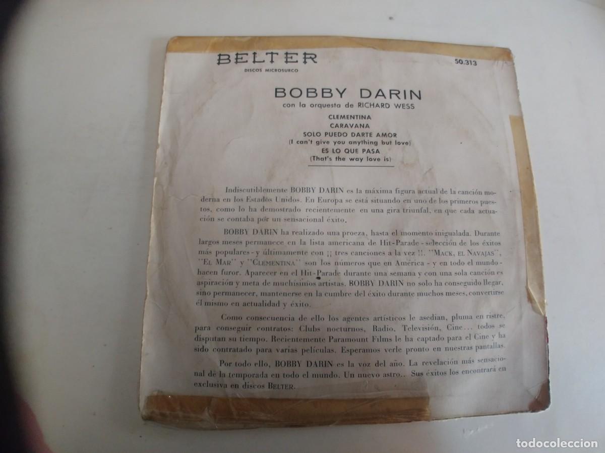 Discos de vinilo: BOBBY DARIN-EP CLEMENTINA +3-BORDES CON CELO - Foto 2