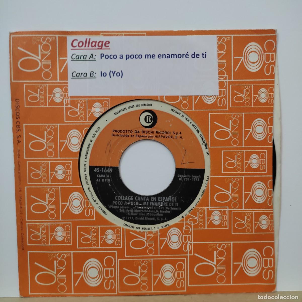 Discos de vinilo: Collage - Poco a poco... Me enamor&eacute; de ti / Io - Foto 1