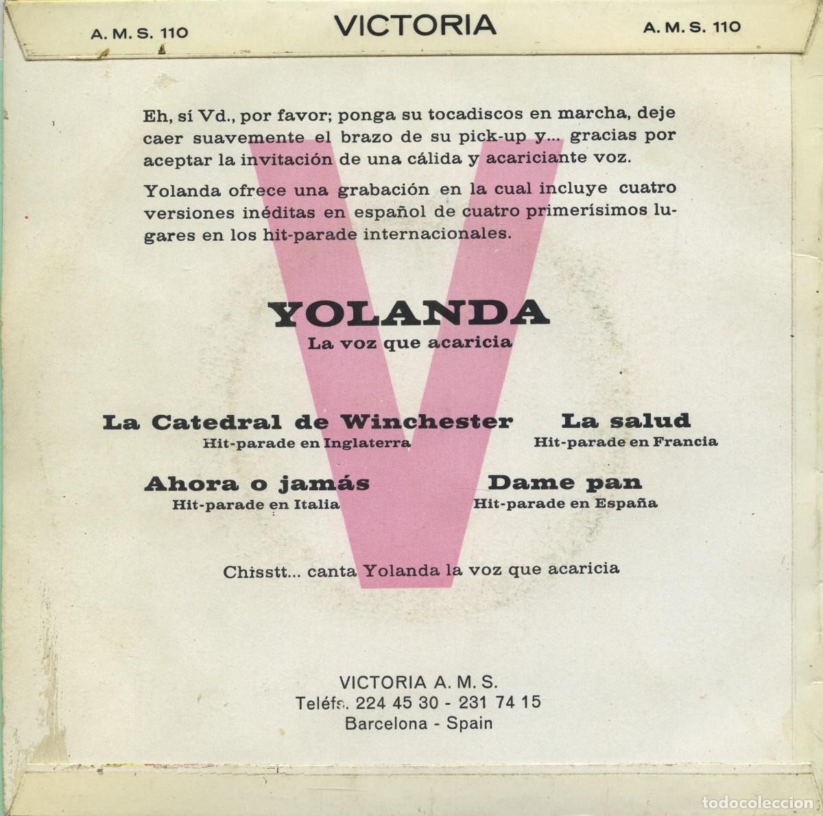 Discos de vinilo: Dico de vinilo de Yolanda. 1966. Ed. Victoria. - Foto 2