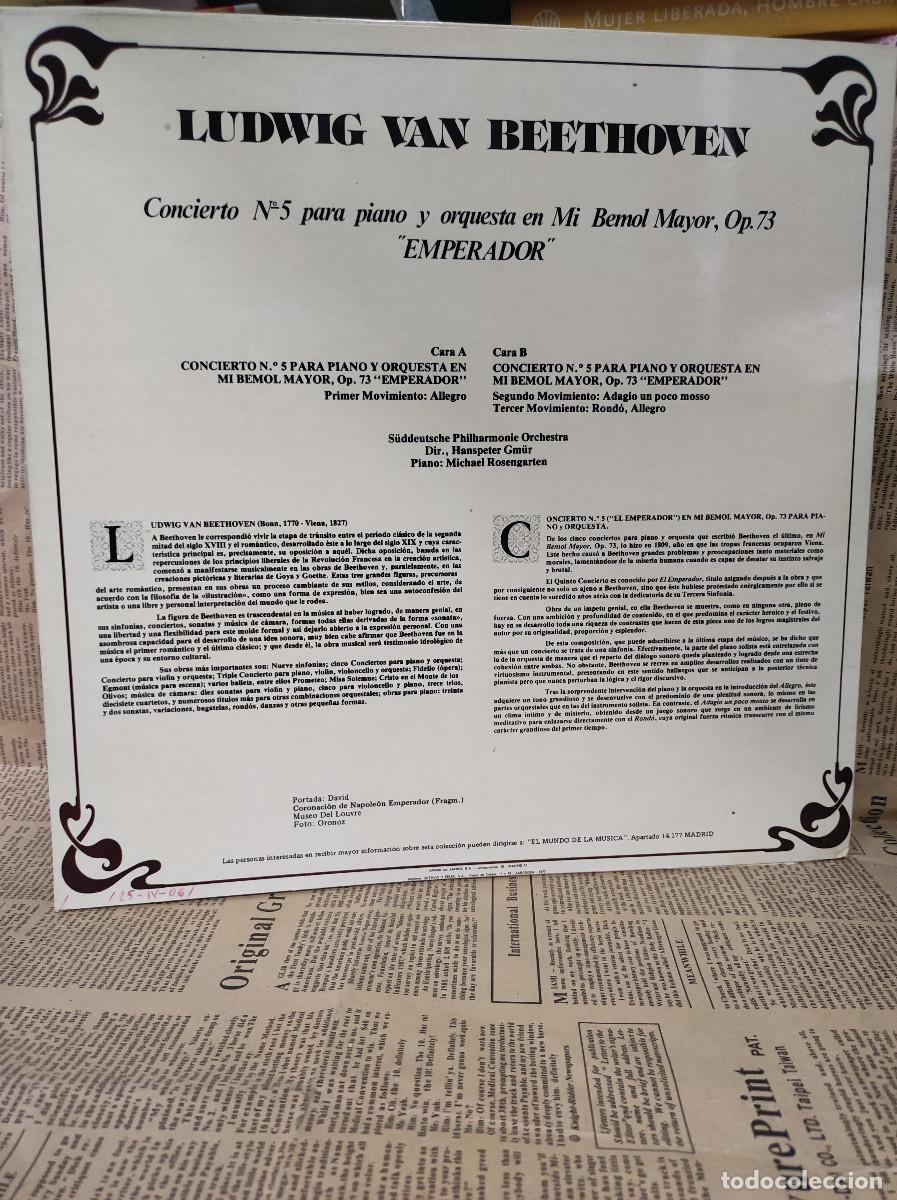 Discos de vinilo: BEETHOVEN EMPERADOR - Foto 2