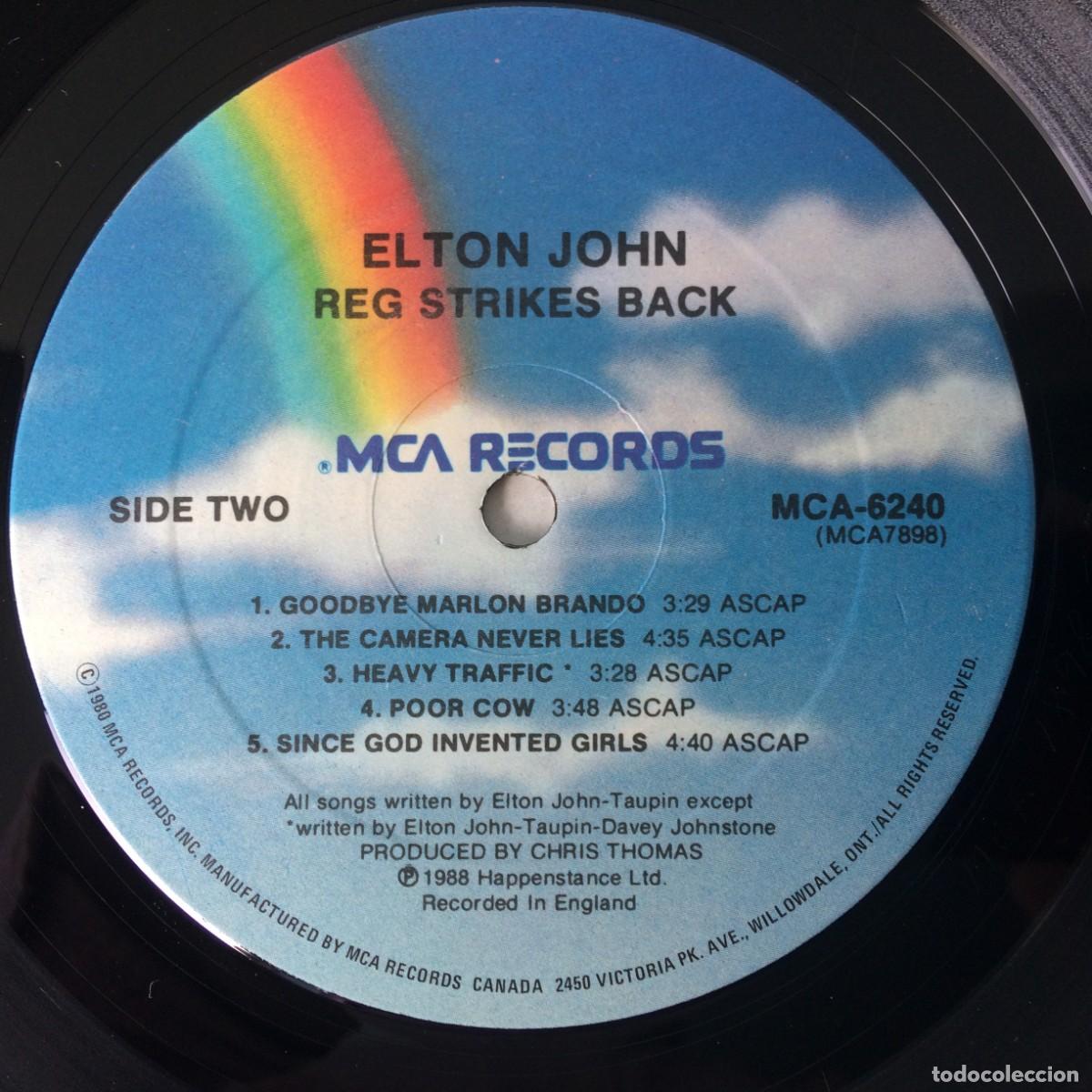 Discos de vinilo: Elton John &lrm;&ndash; Reg Strikes Back , Canada 1988 MCA Records - Foto 7