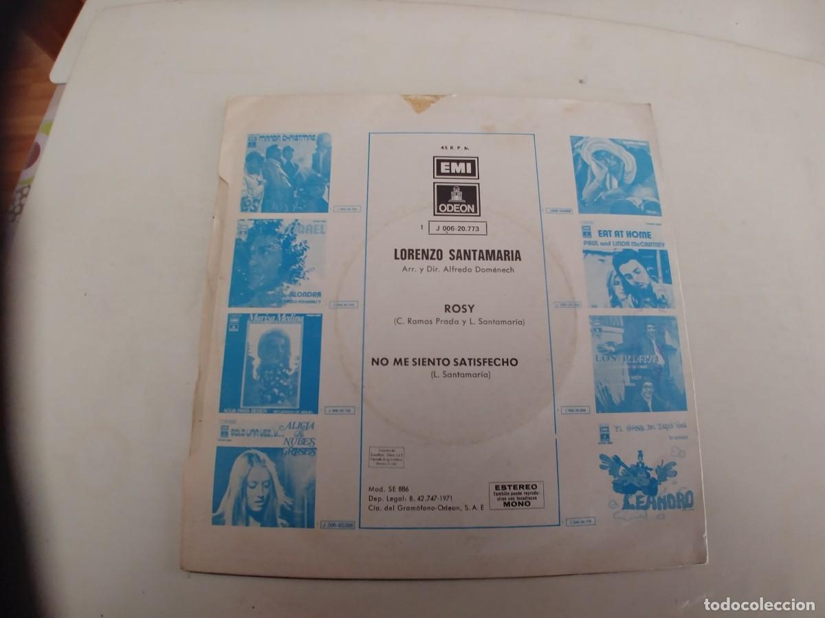 Discos de vinilo: LORENZO SANTAMARIA-SINGLE ROSY - Foto 2