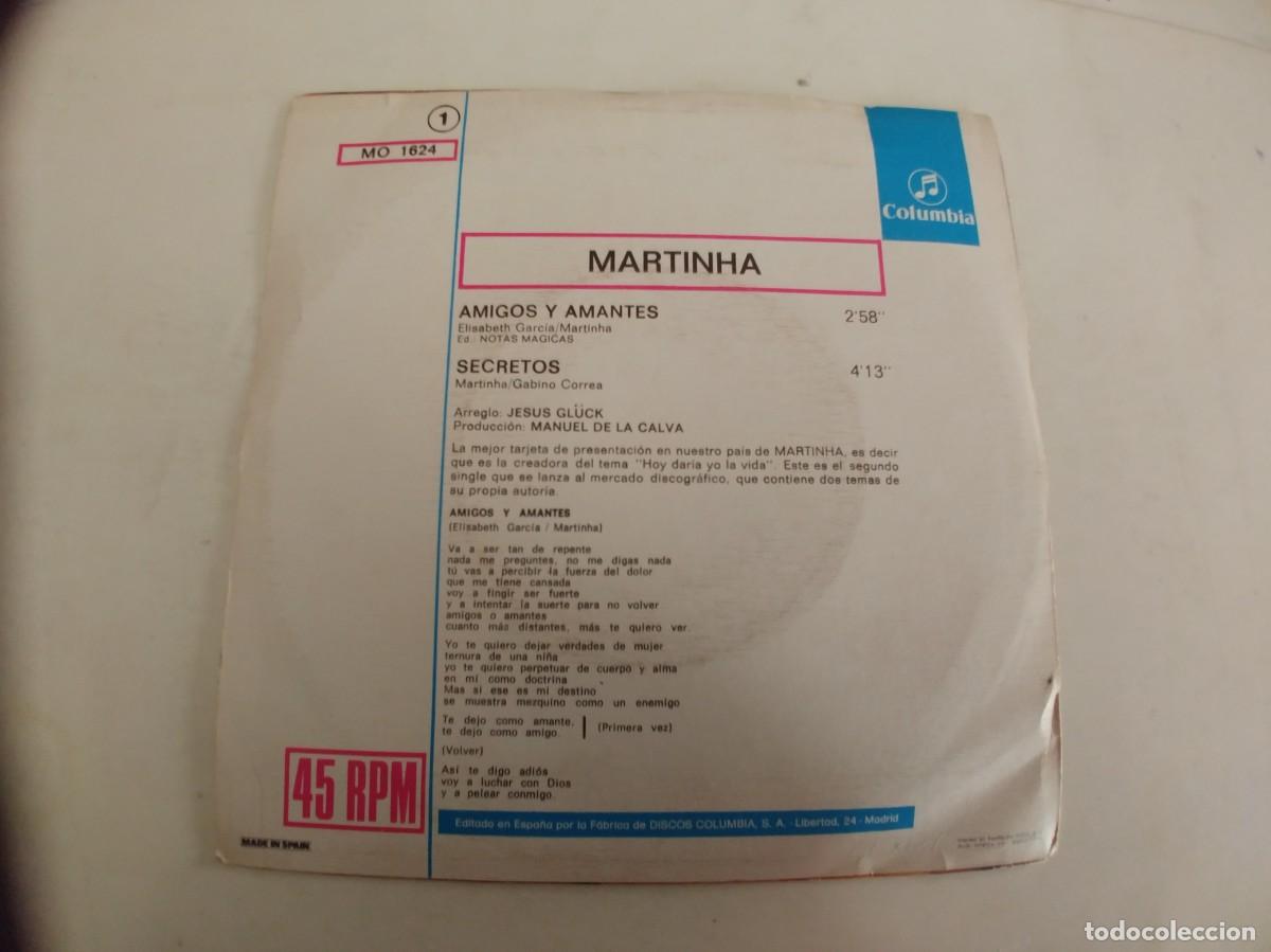 Discos de vinilo: MARTINHA-SINGLE AMIGOS Y AMANTES - Foto 2