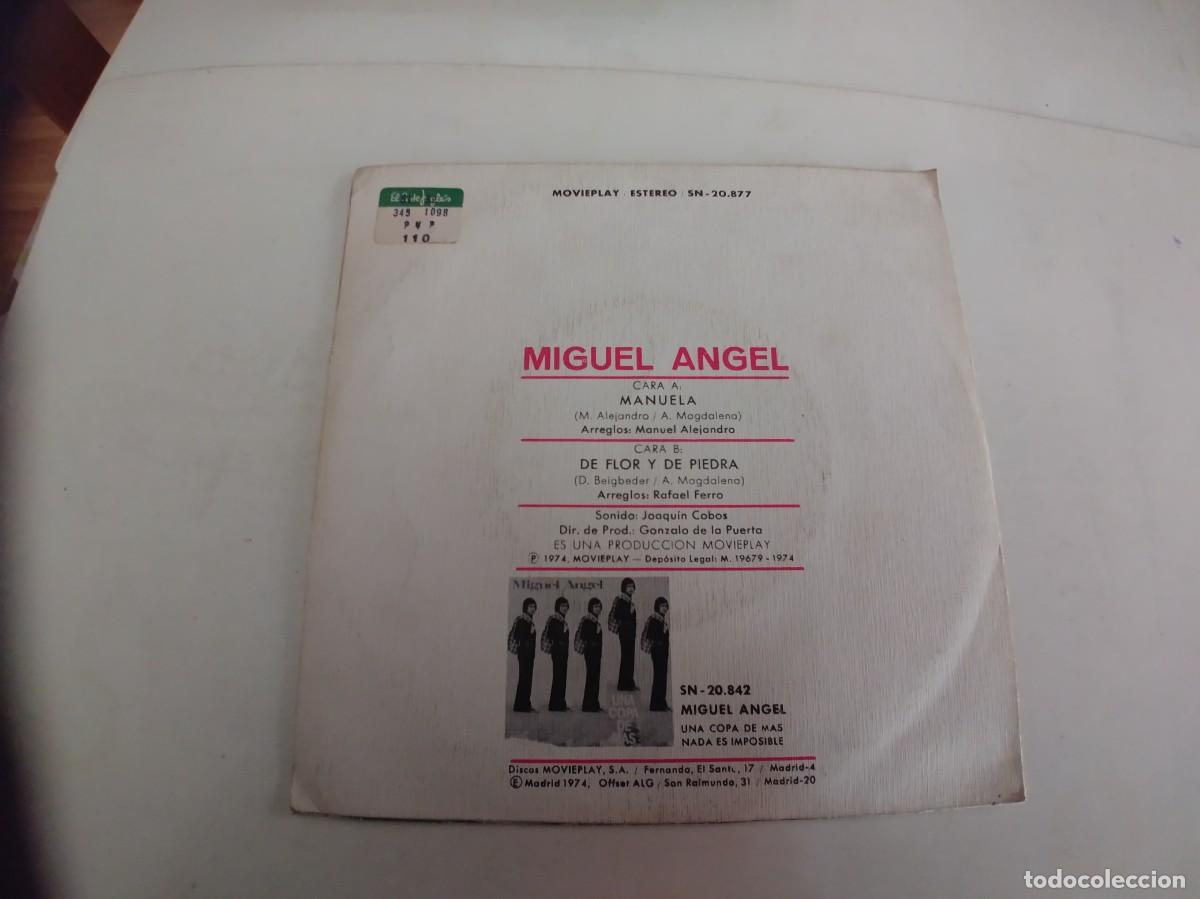 Discos de vinilo: MIGUEL ANGEL-SINGLE MANUELA - Foto 2