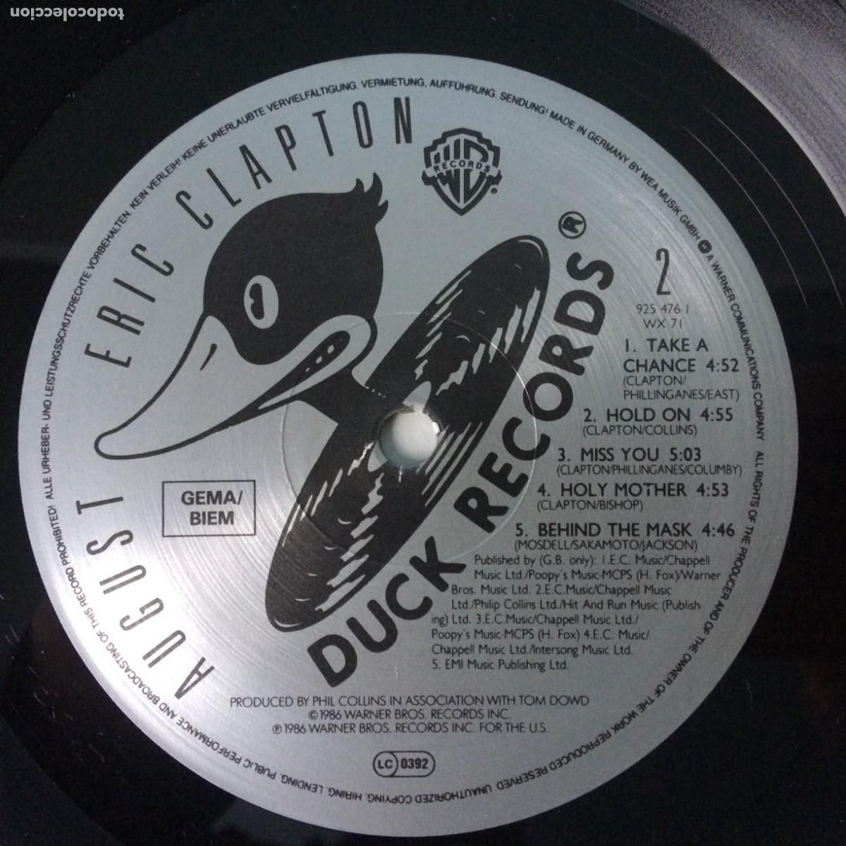 Discos de vinilo: Eric Clapton &lrm;&ndash; August , Germany 1986 Duck Records* - Foto 5