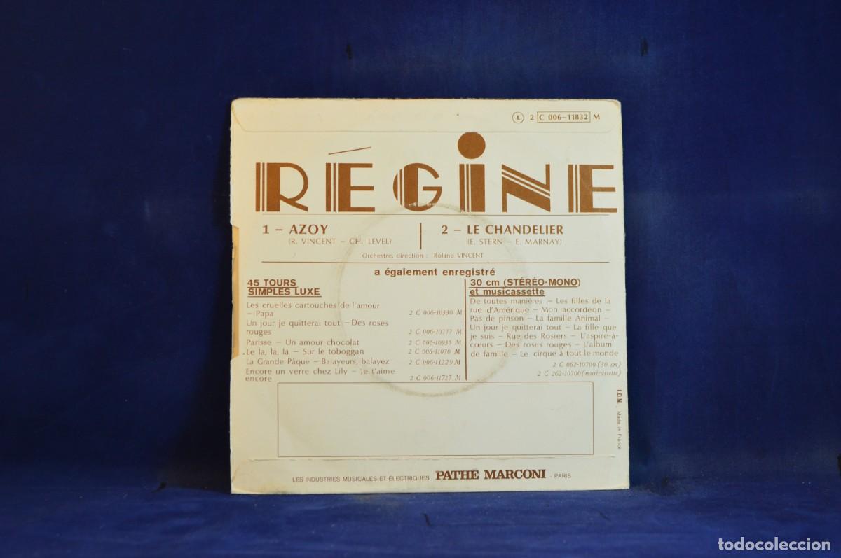 Discos de vinilo: REGINE - AZOY - LE CHANDELIER - SINGLE - Foto 2
