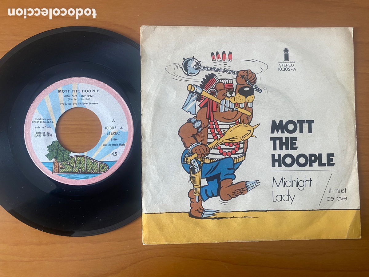 Discos de vinilo: MOTT THE HOPPLE SG SPAIN MIDNIGHT LADY - Foto 2