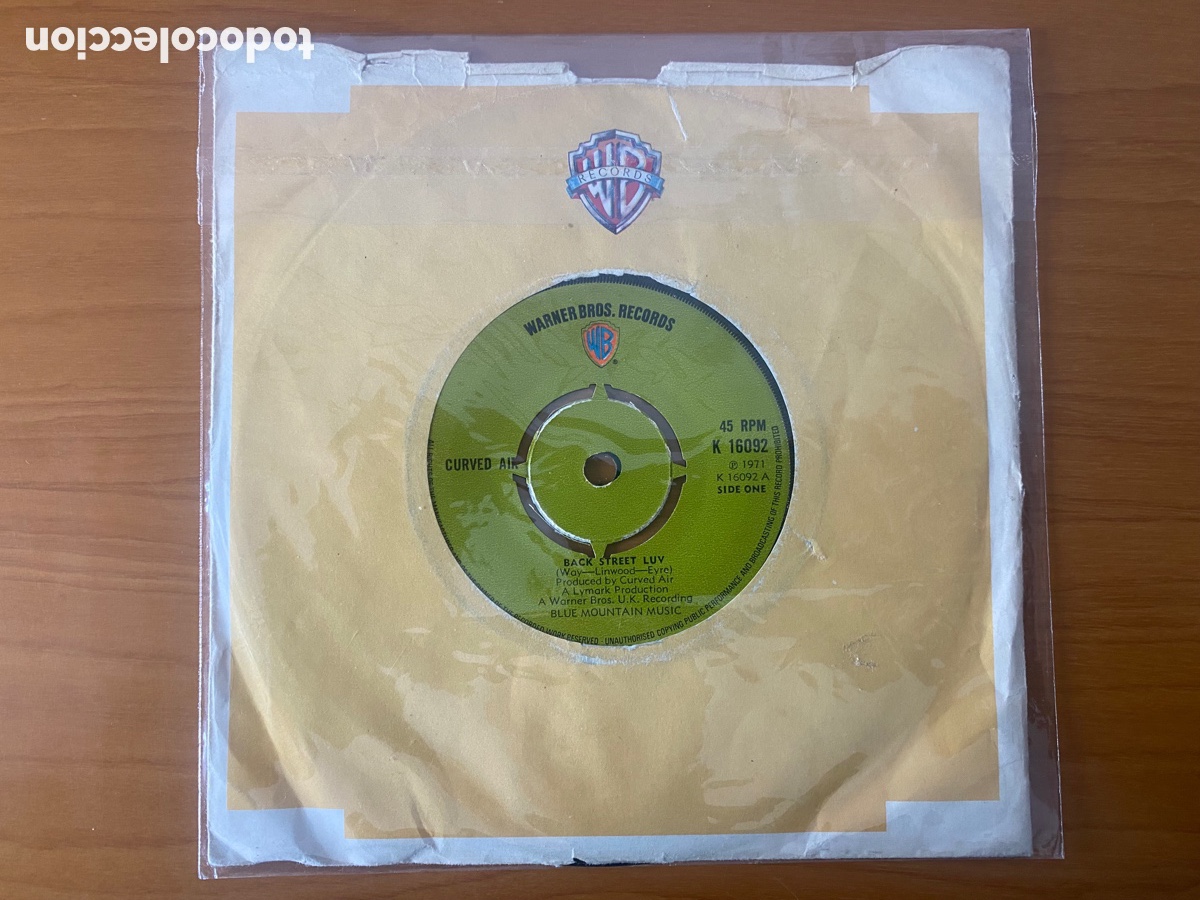 Discos de vinilo: CURVED AIR SG BACK STREET - Foto 1