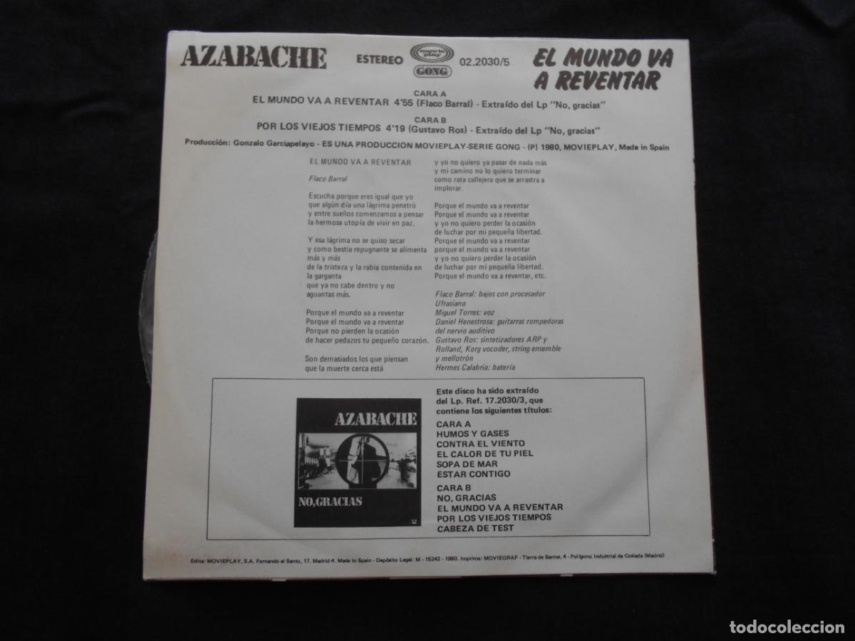 Discos de vinilo: AZABACHE // EL MUNDO VA A REVENTAR + 1 - Foto 2