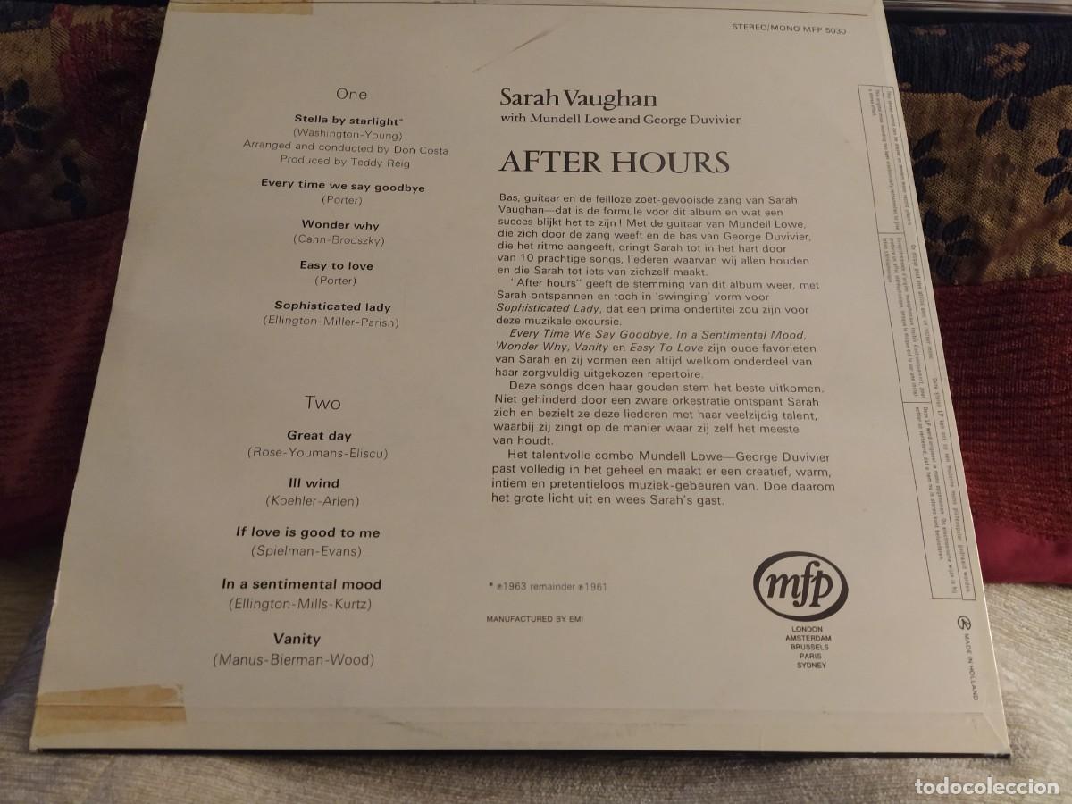 Discos de vinilo: Sarah Vaughan lp after hours ..mfp 5030 hol - Foto 4